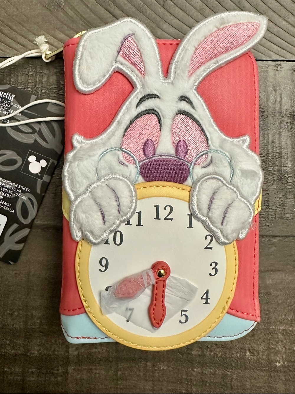 Disney Alice in Wonderland White Rabbit Zip Around Wallet